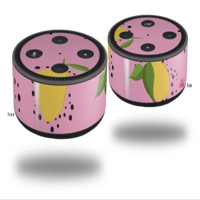 Skin Wrap Decal Set 2 Pack for Amazon Echo Dot 2 - Lemon Pink (2nd Generation ONLY - Echo NOT Included)