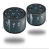 Skin Wrap Decal Set 2 Pack for Amazon Echo Dot 2 - Hearts Dark Blue On White (2nd Generation ONLY - Echo NOT Included) view 1