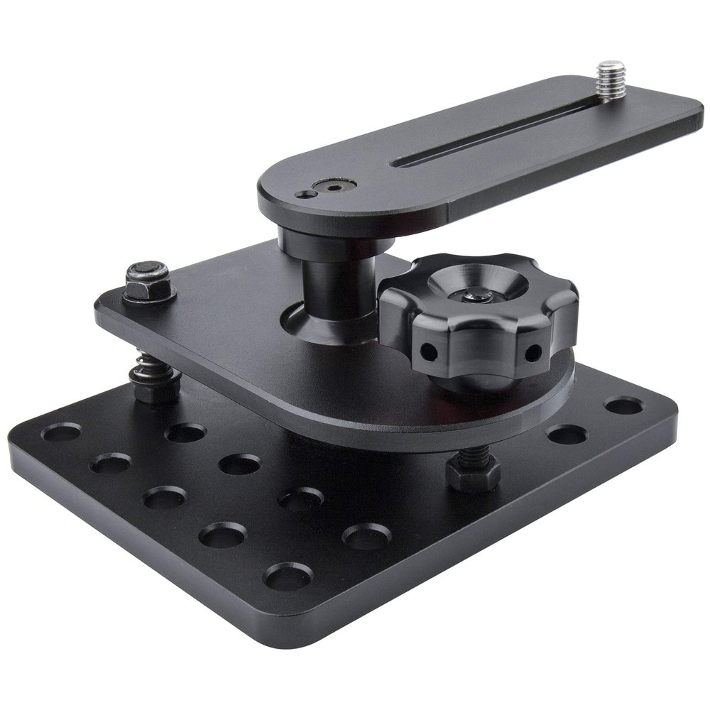 Kupo Mini Camera Ball Leveling Head, 45mm Ball, 6"x5" Cheese Plate, 21lb Load, 3/8" Mounting Holes on 1" Grid, 3/8" Slot 3.9" Long for Sliding Base, Solid Aluminum (KG097511)