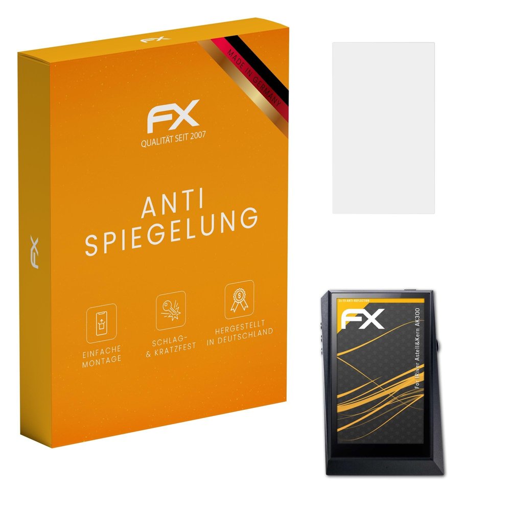 atFoliX Screen Protector compatible with IRiver Astell&Kern AK300 Screen Protection Film, anti-reflective and shock-absorbing FX Protector Film (3X)