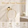 7Trees Bathroom Lavatory Towel Ring Wall Mount Hanging Towel Ring Aluminum Oxide Wall Mounted, Polished Gold view 2