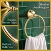 7Trees Bathroom Lavatory Towel Ring Wall Mount Hanging Towel Ring Aluminum Oxide Wall Mounted, Polished Gold view 3
