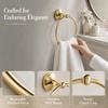 7Trees Bathroom Lavatory Towel Ring Wall Mount Hanging Towel Ring Aluminum Oxide Wall Mounted, Polished Gold view 4