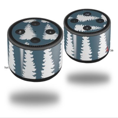Skin Wrap Decal Set 2 Pack for Amazon Echo Dot 2 - Winter Trees Dark Blue (2nd Generation ONLY - Echo NOT Included)