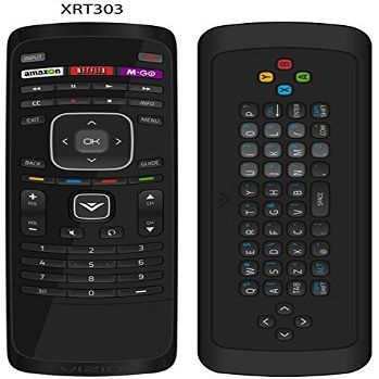 USARMT New XRT303 Remote for Vizio with QWERTY Dual-Side Keyboard Amazon Netflix M-GO Hot Keys for VIZIO Smart TV