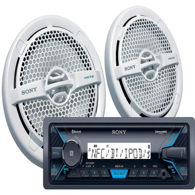 Sony DXS-M5511BT Marine Digital Media Receiver with Bluetooth and 6.5 inch dual cone speakers (White)