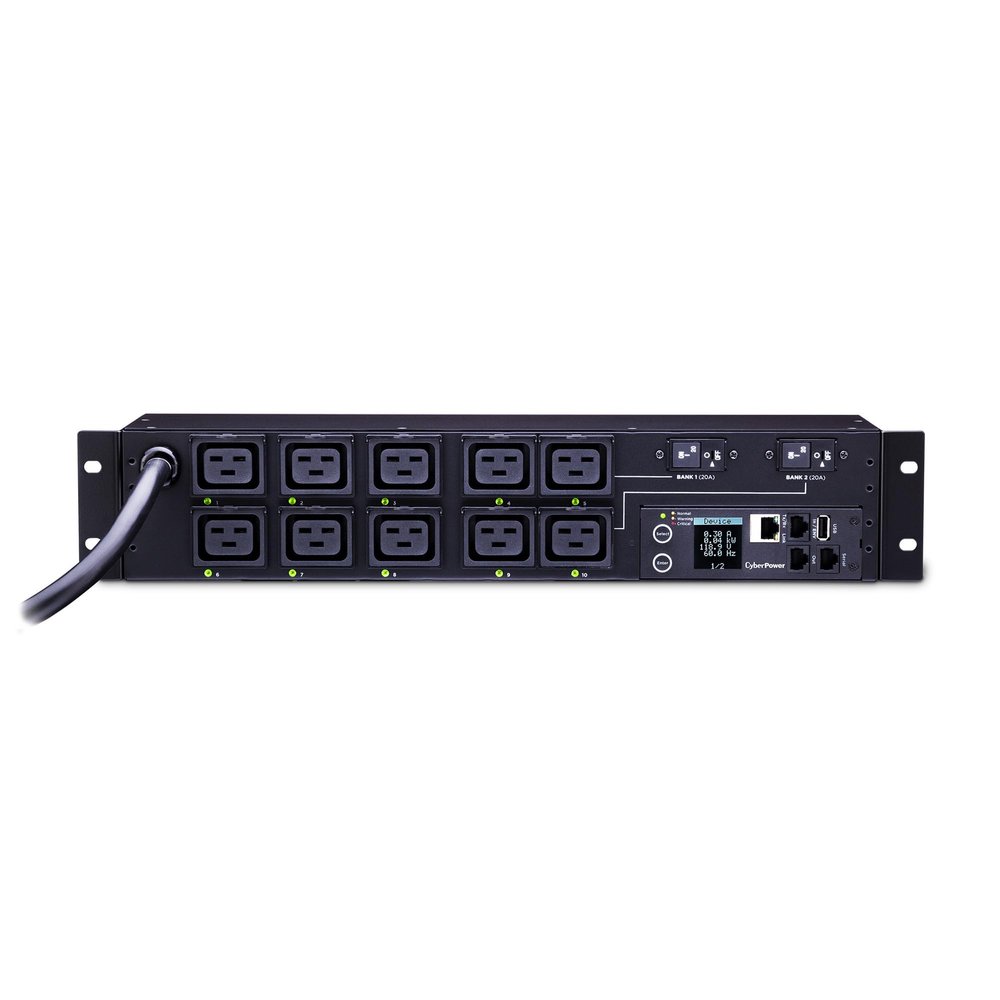 CyberPower PDU81009 Switched Metered-By-Outlet PDU, 200-240V/30A, 10 Outlets, 2U Rackmount