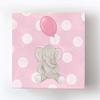 Whimsical Elephant Balloon Party Theme - Polka Dot Stretched Canvas Nursery Decor - Wall Art that Makes a Memorable Baby Gift Idea - Wooden Frame Construction - Ready to Hang 16X16 view 1