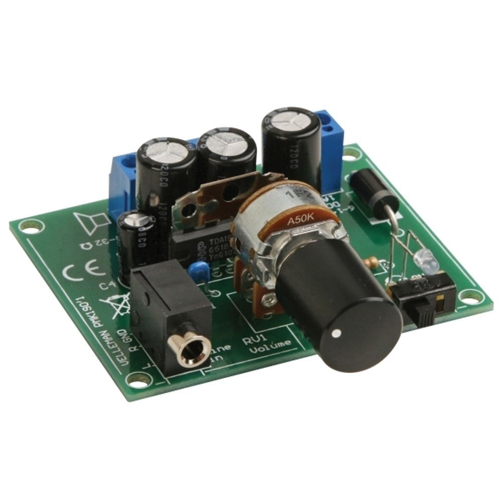 Velleman MK190-VP Portable Audio Player Kit, 2 x 5 Watt, 2.59" W x 2.08" D x 0.98" H