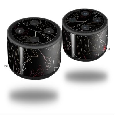 Skin Wrap Decal Set 2 Pack for Amazon Echo Dot 2 - Fall Pink White Brown (2nd Generation ONLY - Echo NOT Included)
