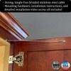 402 Brand Stainless Steel Cabinet Door Restraint Kit. Made in USA. Flexible Braided Cable. Cupboard Hinge Limiter. Restrict Cabinet Door Swing. Limit Door Opening Angle. (10 Pack) view 2