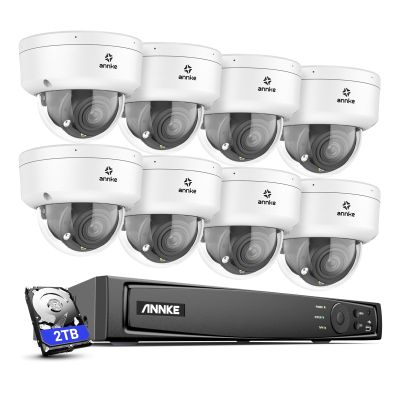 ANNKE 4K Home Security Camera System, 8CH H.265+ NVR with 2TB HDD for 24/7 Recording, 8pcs 8MP Wired PoE IP Cameras, Optical Zoom Camera with 2.8mm~12mm Lens, Smart Dual Light