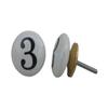 IndianShelf 2 Pack Graceful White Number 3 Numerical Ceramic Classic Cabinet Knobs Drawer Handles Dresser Pulls Designer Look view 1