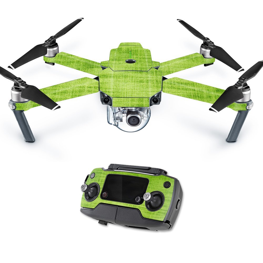 MightySkins Skin Compatible with DJI Mavic Green Fabric | Protective, Durable, and Unique Vinyl Decal wrap Cover | Easy to Apply, Remove, and Change Styles | Made in The USA