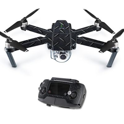 MightySkins Skin Compatible with DJI Mavic Pro Quadcopter Drone - Black Diamond Plate | Protective, Durable, and Unique Vinyl Decal wrap Cover | Easy to Apply, Remove | Made in The USA