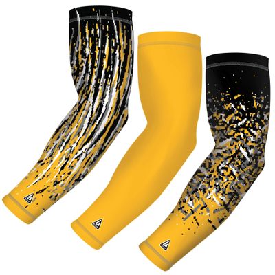 B-Driven Sports Compression Arm Sleeves | UV Arm Sleeves for Men Women & Youth | Sports Sun Protection Circulation | 3 Count