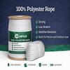 Twisted Polyester Rope - Low Stretch, Weather-Resistant Utility Rope for Marine, Outdoor, Tarp Tie-Downs, Dock Lines, Truck & Trailer Use - White, Multiple Diameters and Lengths view 2