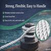 Twisted Polyester Rope - Low Stretch, Weather-Resistant Utility Rope for Marine, Outdoor, Tarp Tie-Downs, Dock Lines, Truck & Trailer Use - White, Multiple Diameters and Lengths view 4