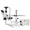 AmScope 3.5X-45X Boom Stand Trinocular Zoom Stereo Microscope with Fiber Optic Ring Illuminator and 5MP Camera view 1