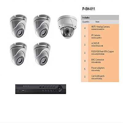 5 HD-TVI /IP Camera System (Dome design). 3MP (2052 X 1536 )/2MP Res, EXIR-IR