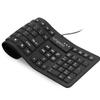 Sungwoo Foldable Silicone USB Wired Standard Waterproof Rollup Keyboard for PC Notebook Laptop, Full Size (Black) view 1