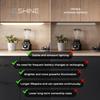 EShine Extra Long 20 inch LED Dimmable Under Cabinet Lighting Strip with Hand Wave Motion Sensor, Black, with Accessories (No Power Supply Included), Cool White (6000K) view 2