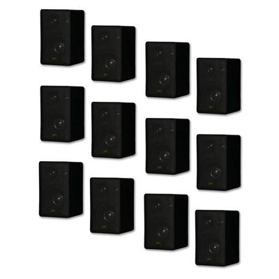 Goldwood Sound DPI-60B Indoor or Outdoor 3 Way Speakers Black Mountable 6 Pair Pack