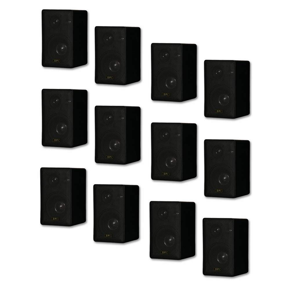 Goldwood Sound DPI-60B Indoor or Outdoor 3 Way Speakers Black Mountable 6 Pair Pack