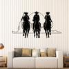 DesignToRefine Vinyl Wall Decal Western Cowboys Horses Sunset Movie Cinema Stickers Large Decor (901ig) Black view 1