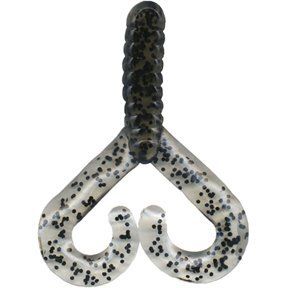 Arkie Lures TTT-3-8 Twin Tail Trailer-Smoke Black Flake-8 pk.