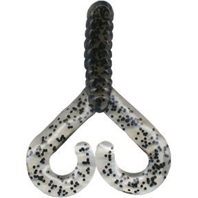 Arkie Lures TTT-3-8 Twin Tail Trailer-Smoke Black Flake-8 pk.