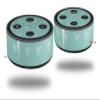 Skin Wrap Decal Set 2 Pack for Amazon Echo Dot 2 - Hearts Tropical (2nd Generation ONLY - Echo NOT Included) view 1