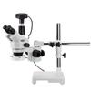 3.5X-45X Boom Stand TRINOCULAR Zoom Stereo Microscope with Fluorescent Ring Light and 1 view 1