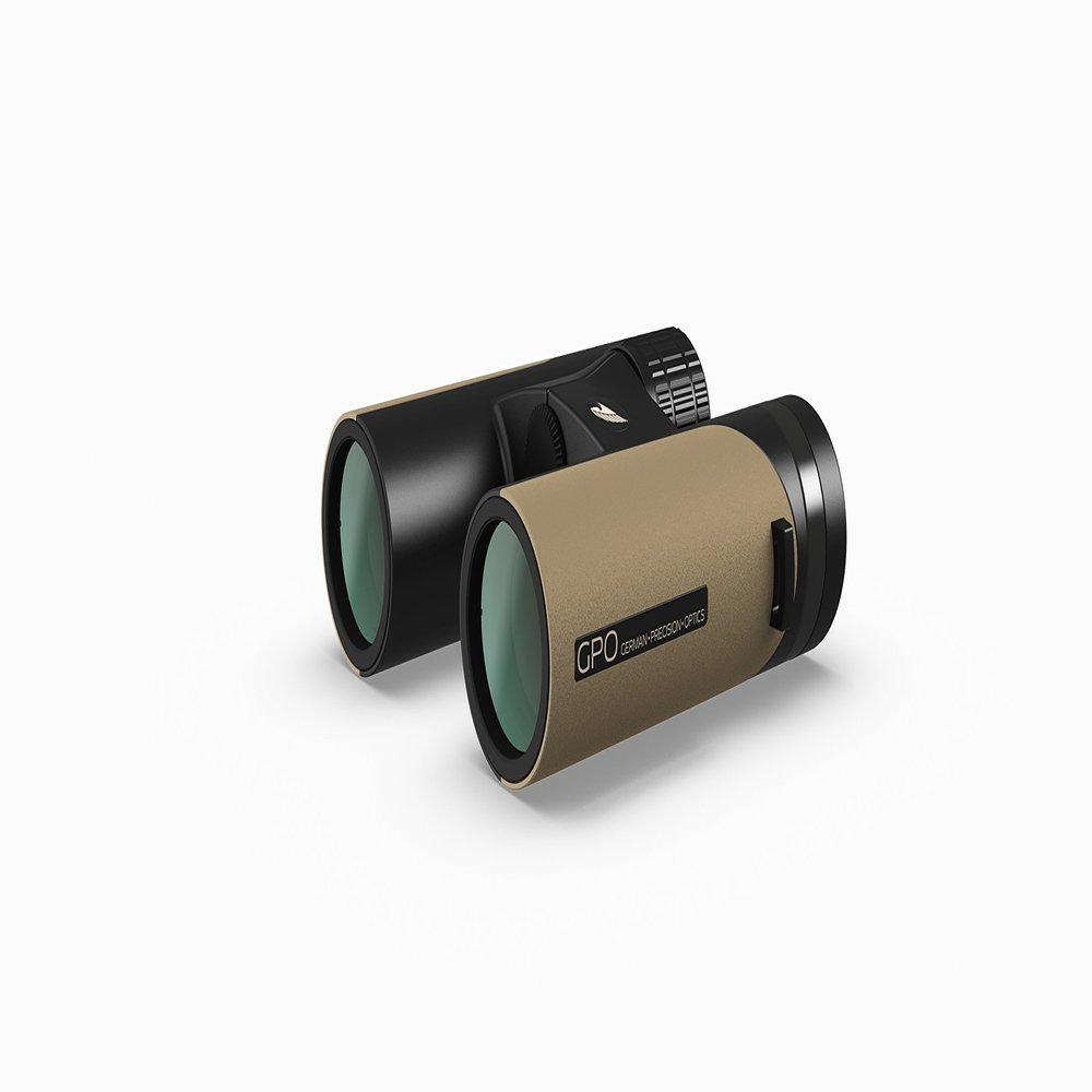 GPO German Precision Optics Passion ED 8x32mm Schmidt-Pechan Prism Binoculars, Lightweight Binocular for Hunting, Wildlife Observation or Sports, Desert Sand Magnesium Micro-Bridge & Body (B302)