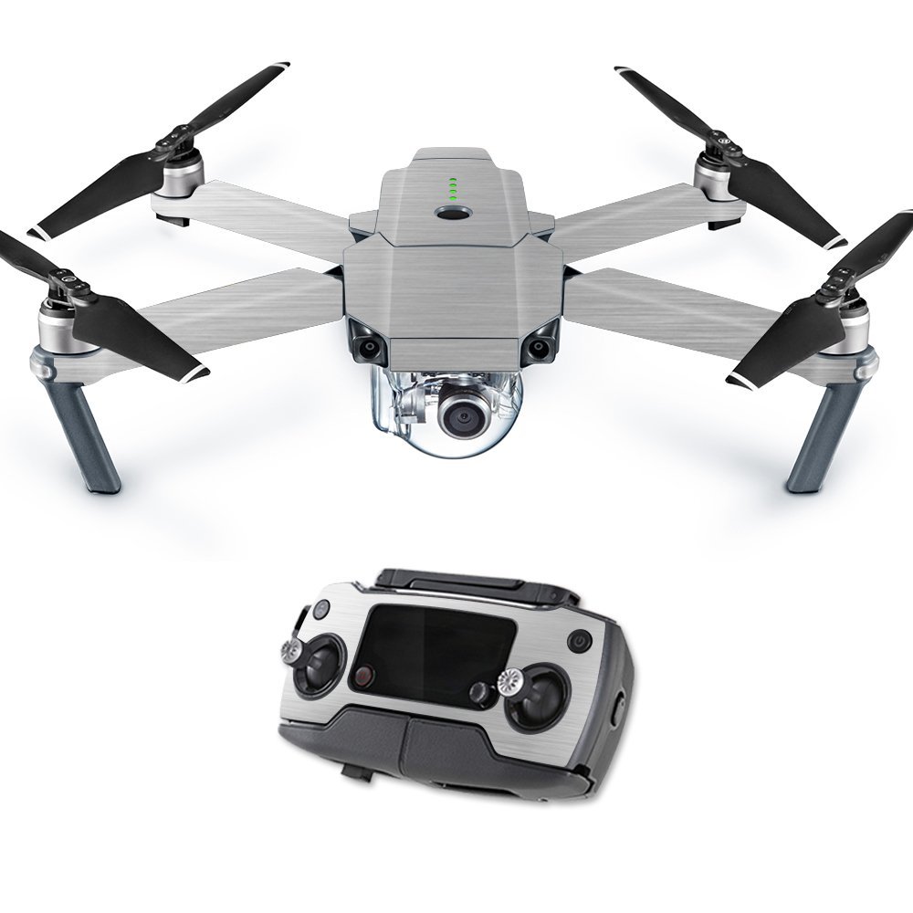 MightySkins Skin Compatible with DJI Mavic Pro Quadcopter Drone - Cold Steel | Protective, Durable, and Unique Vinyl Decal wrap Cover | Easy to Apply, Remove, and Change Styles | Made in The USA