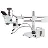 AmScope 3.5X-180X Zoom Stereo Trinocular Microscope on Dual-Arm Boom Stand with Dual-Fiber-Optic LED Illuminator + 5MP USB2.0 Camera view 1
