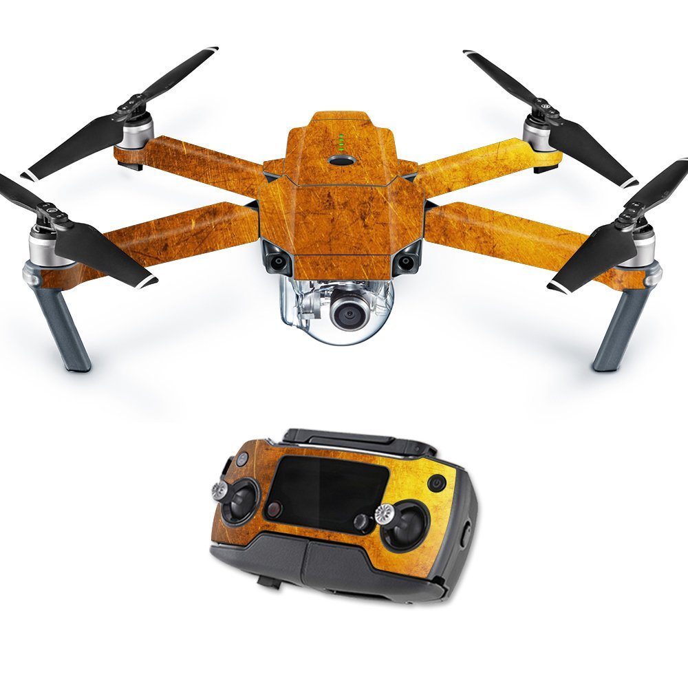 MightySkins Skin Compatible with DJI Mavic Pro Quadcopter Drone - Textured Gold | Protective, Durable, and Unique Vinyl Decal wrap Cover | Easy to Apply, Remove, and Change Styles | Made in The USA