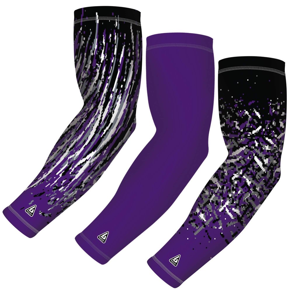 B-Driven Sports Compression Arm Sleeves | UV Arm Sleeves for Men Women & Youth | Sports Sun Protection Circulation | 3 Count