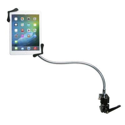CTA Digital Tablet Clamp Stand Heavy-Duty Gooseneck Clamp Stand for iPad 10th Gen 10.9-inch - iPad 7th/8th/ 9th Gen 10.2-inch - Surface Pro 4 - Surface Go 3 and Other 7-13-in Tablets - Black (PAD-HGT)