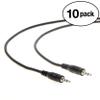 InstallerParts (10 Pack 3.5mm Male to Male Auxiliary (AUX) Cable (1FT) - Compatible with iPhone, Android, Mac, PC, iPad and More!