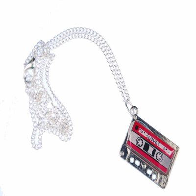 Miniblings Cassette Tape Necklace 45Cm Mc Music Tape Mix Tape Pink