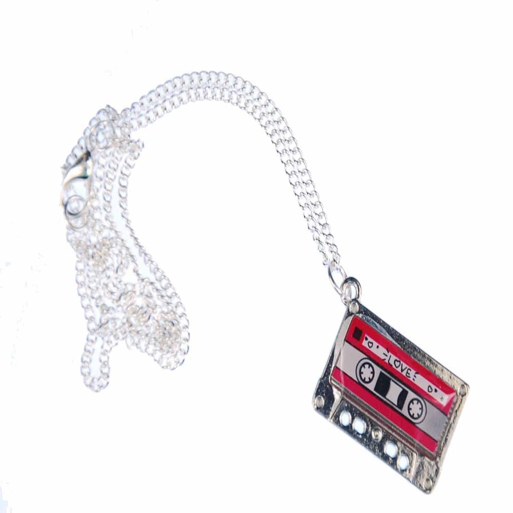 Miniblings Cassette Tape Necklace 45Cm Mc Music Tape Mix Tape Pink