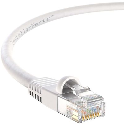 InstallerParts CAT6 Cable UTP Booted [White] - [0.5 FT] - [10 Pack] - Professional Series - 10Gbps, Cat6 Patch Cable, Cat 6 Patch Cable, Cat6 Ethernet Cable, Network Cable, Internet Cable