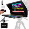 TELEPROMPTER PAD iLight PRO 14" iPad 12.9 Tablet Prompter for Apple Android Windows Mac - Kit with Remote Control Hardcase APP, Large Screen Professional Autocue Multicam Beamsplitter Glass Made in EU view 1