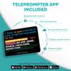 TELEPROMPTER PAD iLight PRO 14" iPad 12.9 Tablet Prompter for Apple Android Windows Mac - Kit with Remote Control Hardcase APP, Large Screen Professional Autocue Multicam Beamsplitter Glass Made in EU view 4