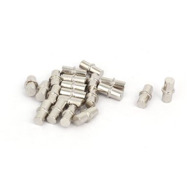 uxcell Cabinet Wardrobe 6mmx15mm Shelf Support Pins Studs Pegs Silver Tone 20pcs