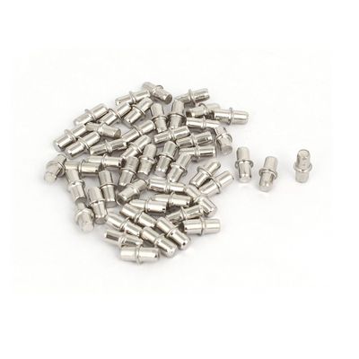 uxcell Cabinet Wardrobe 5mmx13.5mm Shelf Support Pins Studs Pegs Silver Tone 50pcs