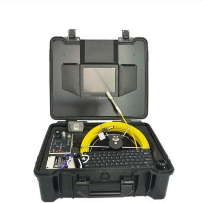 MABELSTAR 50m fiberglass push rod cable Drain Sewer Vent Pipe Inspection Camera system with meter counter and keyboard