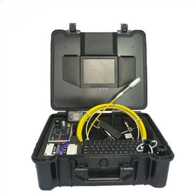 MABELSTAR Built-in 512Hz Transmitter 50m Fibreglass Push Rod Video Pipe Inspection Camera with 12pcs LEDs