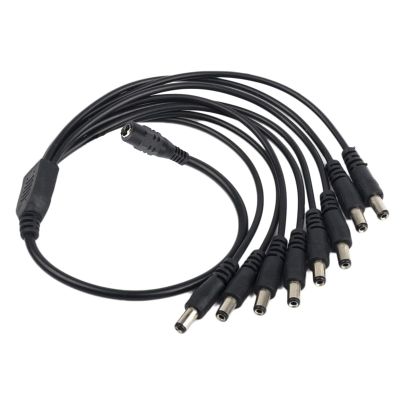 Eagles 1 Female to 8 Male Output Power Splitter Cable Y Adapter 5.5x2.1mm CCTV DC Power Splitter Cable Compatible with CCTV Accessories Security Surveillance Cameras